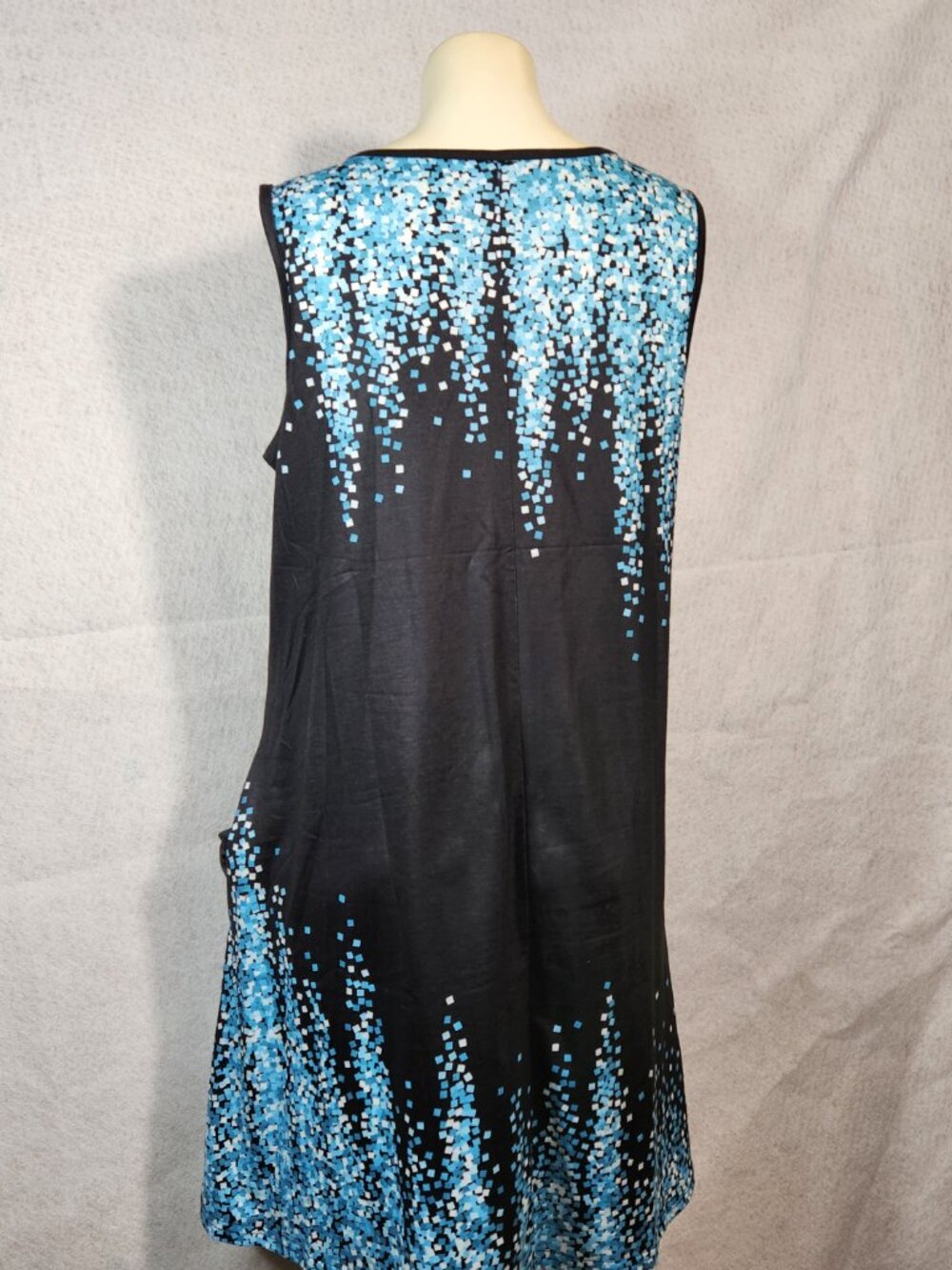 Womens Midi Sleeveless Tank Dress Size Large Cotton Blend Lightweight Black EUC - Picture 4 of 10